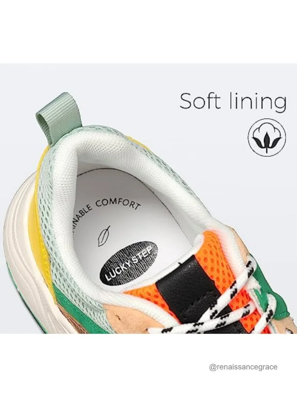 Women Platform Walking Sneakers Chunky Retro Mesh Suede Memory Foam Cushioned